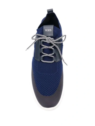 Shop Tod's No_code 02 Low-top Sneakers In Blue