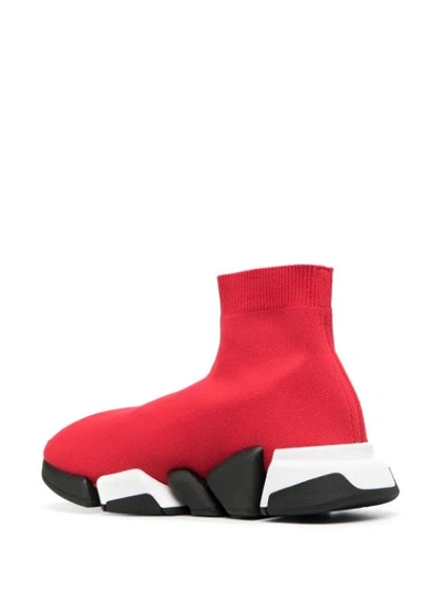 Shop Balenciaga Speed 2.0 Sneakers In Red