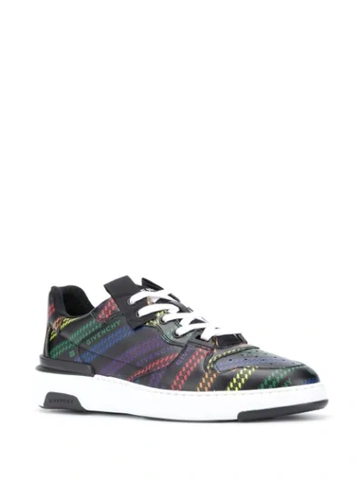 Shop Givenchy Logo Print Leather Sneakers In Black