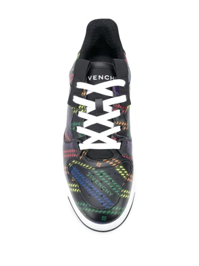 Shop Givenchy Logo Print Leather Sneakers In Black