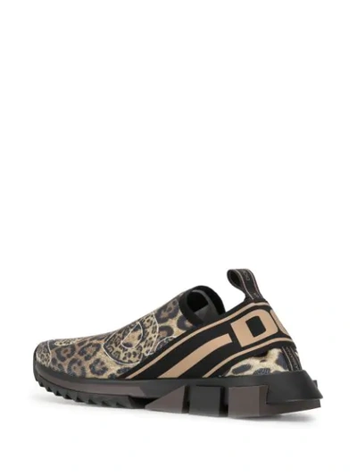 Shop Dolce & Gabbana Sorrento Leopard-print Sneakers In Brown