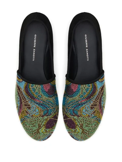 Shop Giuseppe Zanotti Mosaic Print Loafers In Black
