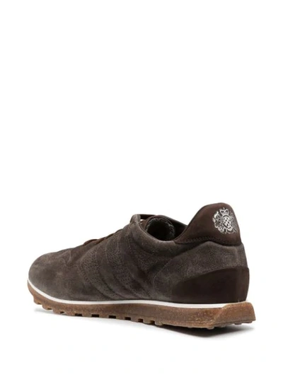 Shop Alberto Fasciani Lace-up Suede Trainers In Brown