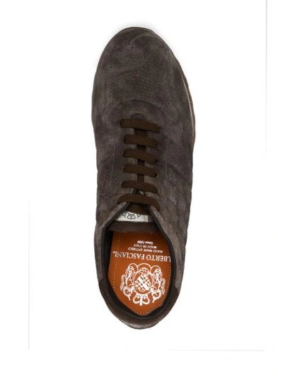 Shop Alberto Fasciani Lace-up Suede Trainers In Brown