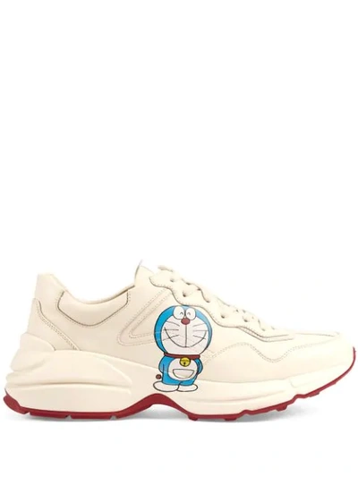 Shop Gucci X Doraemon Rhyton Sneakers In White
