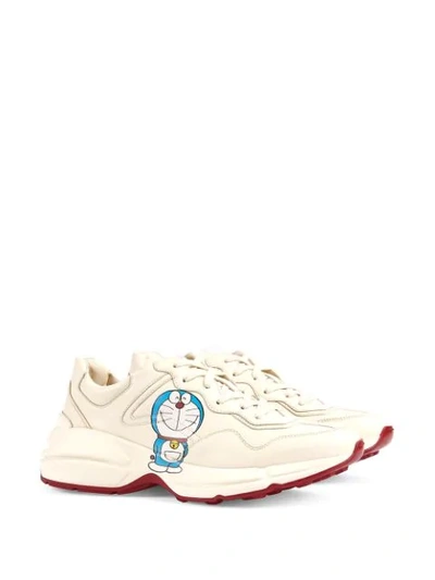 Shop Gucci X Doraemon Rhyton Sneakers In White