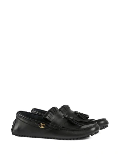 Shop Gucci Tassel-trim Loafers In Black