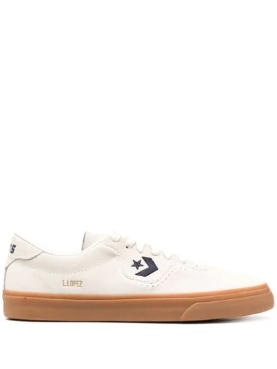Converse Embroidered Logo Low-top Sneakers In Neutrals