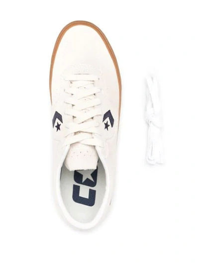Converse Embroidered Logo Low-top Sneakers In Neutrals