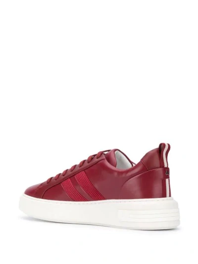 Shop Bally Lace-up Leather Sneakers In Red