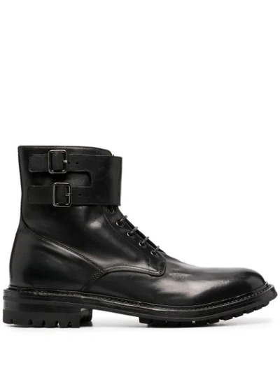 Shop Officine Creative Buckled Ankle Boots In Black