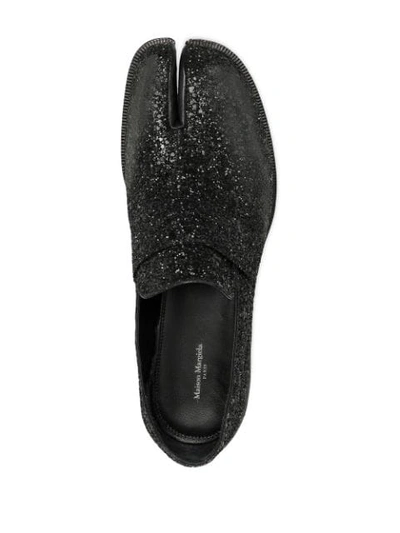 Shop Maison Margiela Glitter Tabi Mocassin Loafers In Black