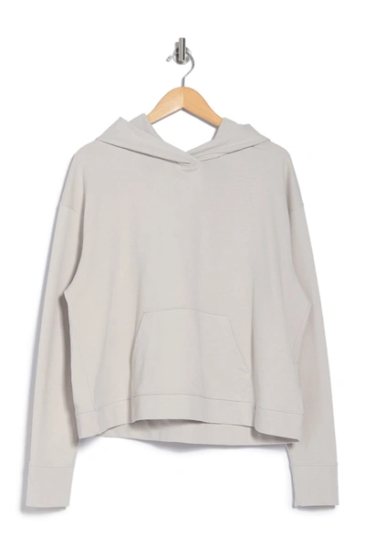 Shop James Perse Relaxed Cropped Hoodie In Salt