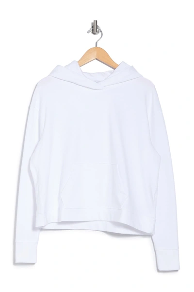 Shop James Perse Relaxed Cropped Hoodie In White