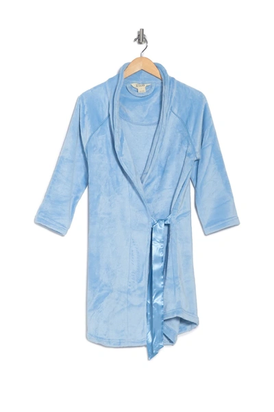 Shop Aegean Plus Knit Side Tie Robe In Blue