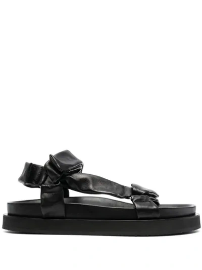 Shop Jil Sander Open-toe Touch-strap Sandals In Black