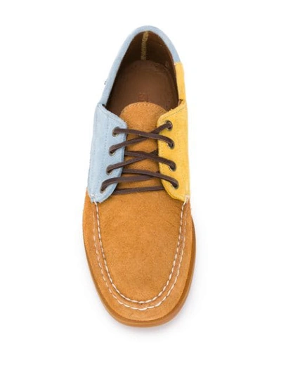 Shop Sebago Colour-block Boat Shoes In Neutrals