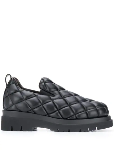 Bottega Veneta Diamond-quilted Leather Loafers In Black | ModeSens