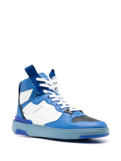 Shop Givenchy Wing Two-tone High-top Sneakers In Blue