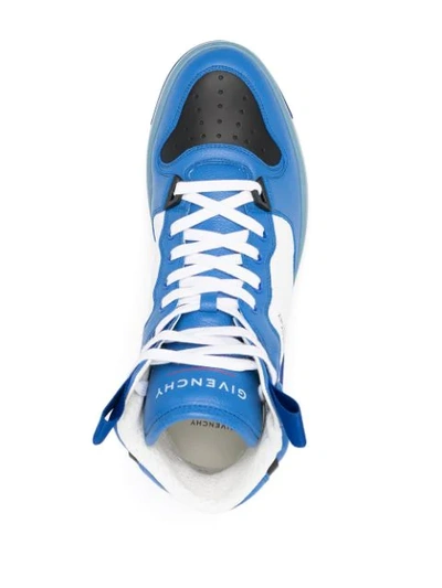 Shop Givenchy Wing Two-tone High-top Sneakers In Blue