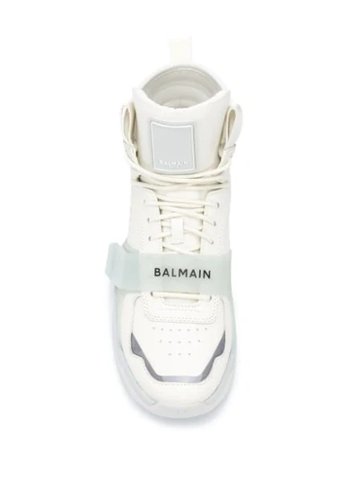Shop Balmain B-ball High-top Sneakers In White