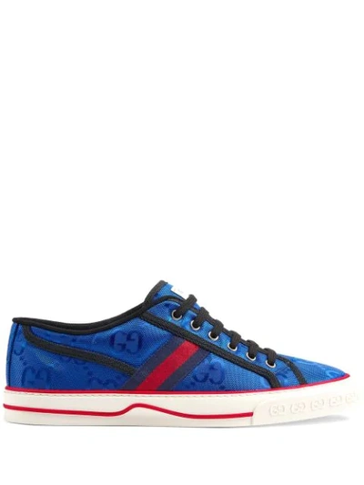 Shop Gucci Off The Grid Low-top Sneakers In Blue ,black