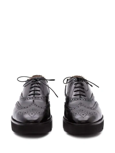 Shop Jw Anderson Chain Detailed Derby Shoes In Black