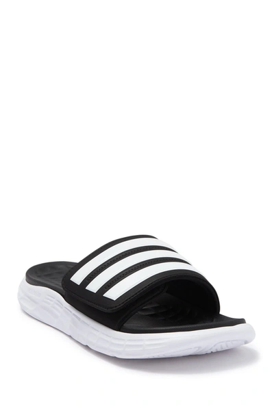 Shop Adidas Originals Duramo Sl Slide Sandal In Cblack/ftw