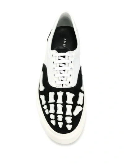 Shop Amiri Skel Toe Lace-up Sneakers In Black