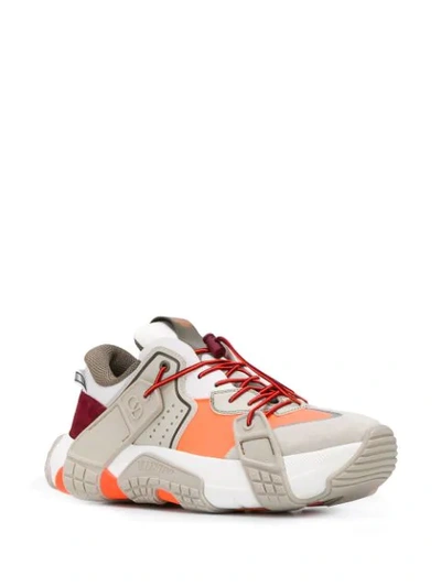 Shop Valentino Wod Sneakers In Grey ,orange