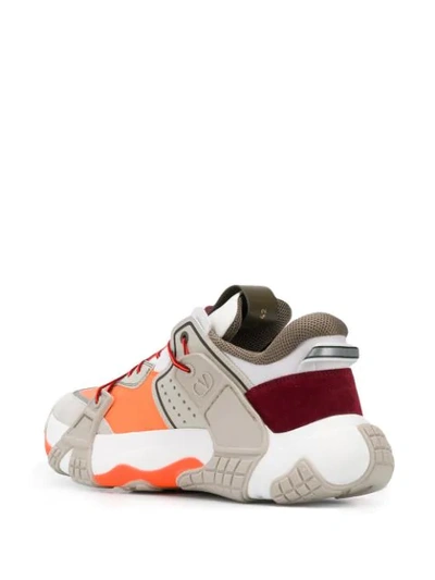 Shop Valentino Wod Sneakers In Grey ,orange