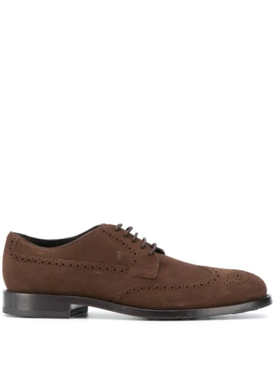 Shop Tod's Lace-up Brogues In Brown