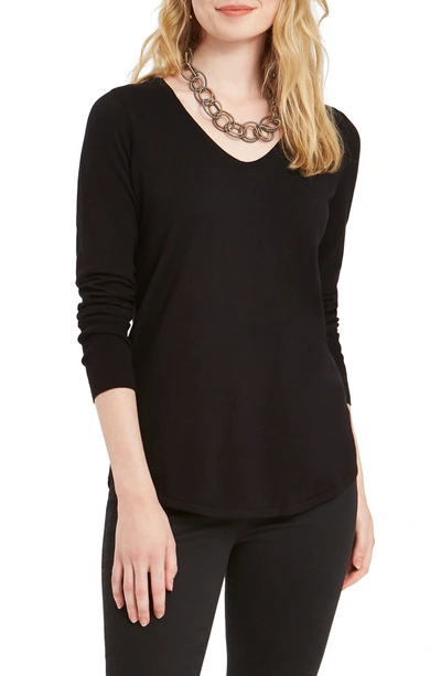Shop Nic + Zoe Vital V-neck Sweater In Black Onyx