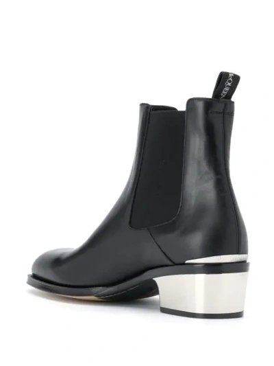 Shop Alexander Mcqueen Silver-heel Chelsea Boots In Black