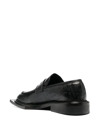 Shop Martine Rose Volcano Debossed Text Loafers In Black