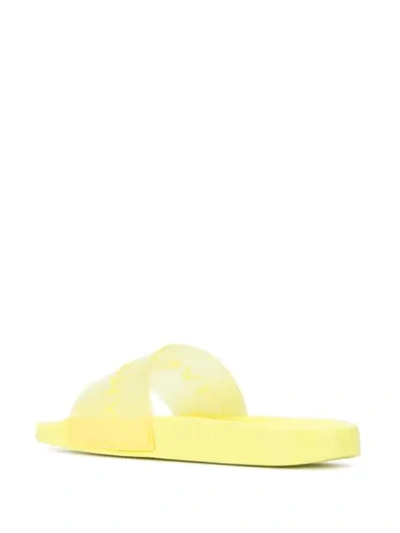 Shop Givenchy Logo-print Slides In Yellow