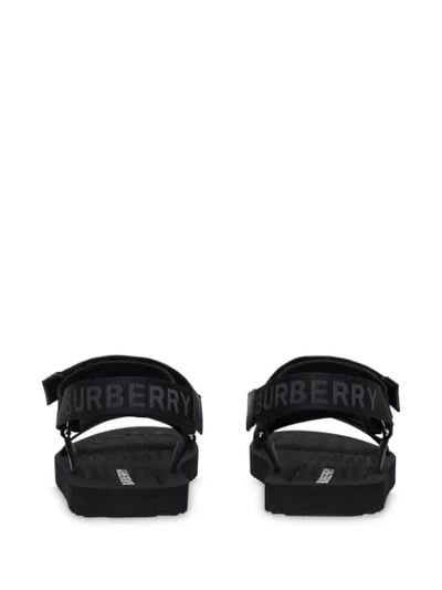 Shop Burberry Logo-jacquard Sandals In Black