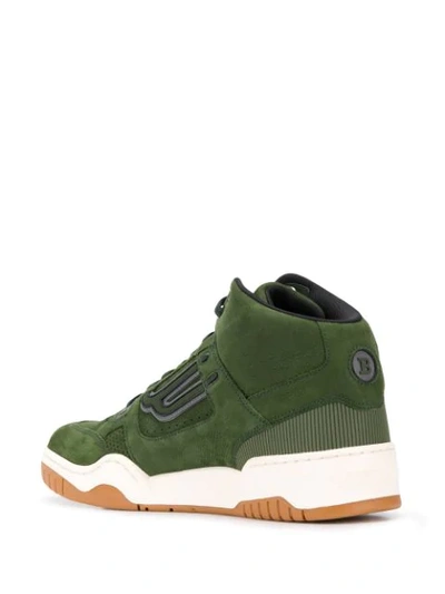 Shop Bally Hi-top Panel Sneakers In Green