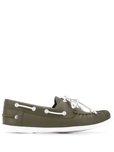 Shop Loewe Contrast Lace-up Shoes In Green