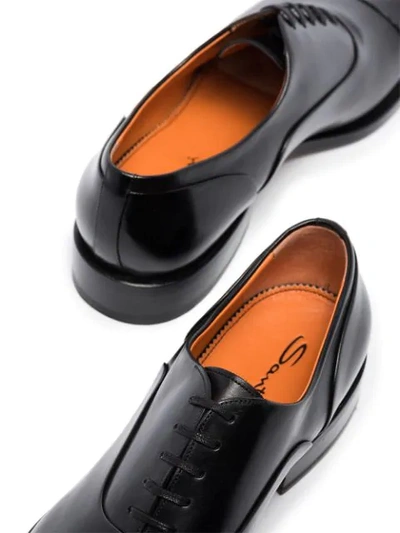 Shop Santoni Patent Leather Oxford Shoes In Black