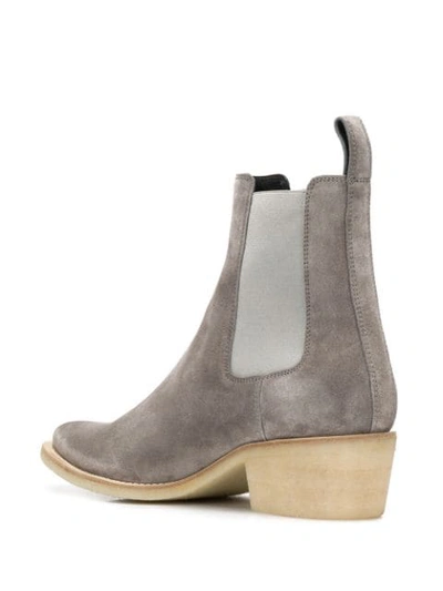 Shop Amiri Low Heel Ankle Boots In Grey