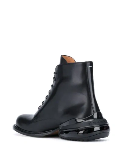 Shop Maison Margiela Lace-up Leather Boots In Black