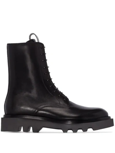 Shop Givenchy Combat Lace-up Ankle Boots In Black