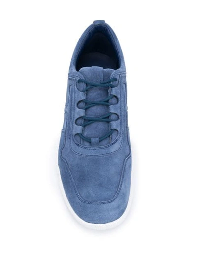 Shop Tod's Suede Low-top Sneakers In Blue