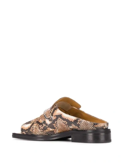 Shop Martine Rose Snakeskin-effect Sandals In Neutrals