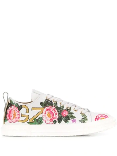 Shop Giuseppe Zanotti X Swae Lee Floral-print Low-top Sneakers In White