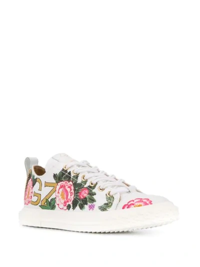 Shop Giuseppe Zanotti X Swae Lee Floral-print Low-top Sneakers In White