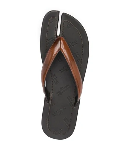 Shop Maison Margiela Tabi Toe Flip-flops In Brown