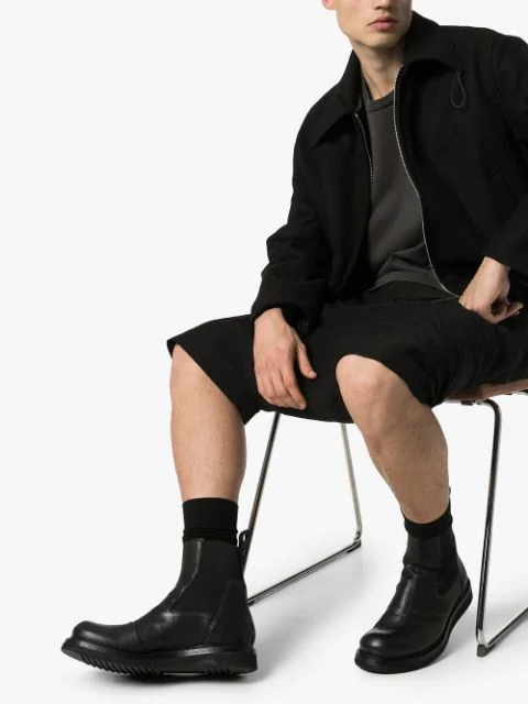 rick owens black creeper stocking boots