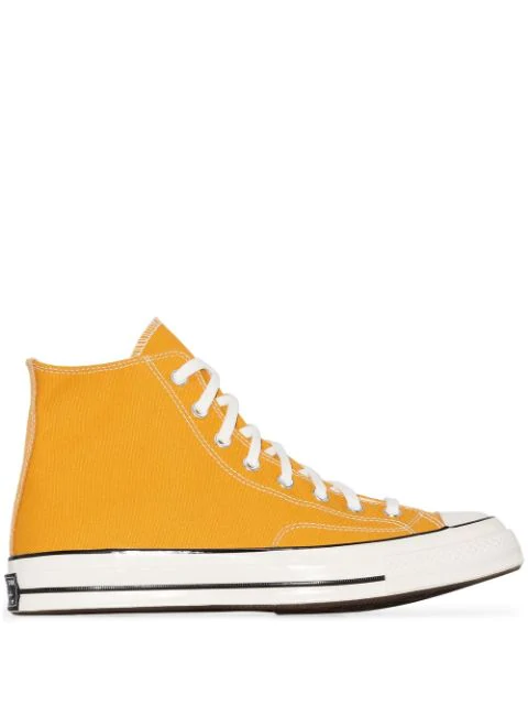 yellow converse all star high tops
